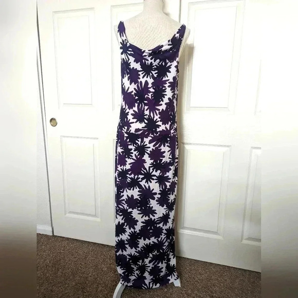 Diane Von Furstenberg Louanne Asterisk Meadow Aubergine Maxi Dress - Picture 7 of 10